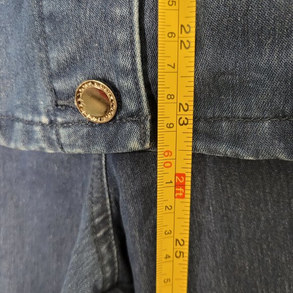 Haggar Petite Matching Denim Blue Jeans Cowboy Tuxedo Jean Jacket Cotton Blend - Picture 10 of 15